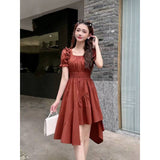 Large-Size Mm French Thin Fashion Temperament Irregularly Designed To Close The Summer Bubble Dress Skirt