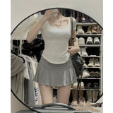 Summer Dress Solid Color Folds Can Be Salt Can Be Sweet Little Man Wearing Hot Babes Pure Temperament Skirt Trend Short Skirt Girl