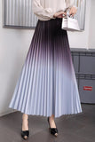 Advanced Color Gradient Dress Dress Woman 2025 Early Spring New Long Dress High Waist Lengthened Version Of The 100-Folded Skirt