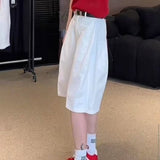 Five-Point Wide-Legged Trousers Women's Summer New Loose Leisure Thin High-Waisted Trousers Fashion With Age-Reduced Gas Shorts
