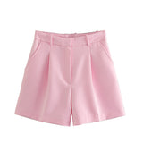 2025 Summer New Women's Clothing Fashion High-Waisted Folding Casual Shorts Women