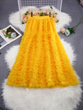 Real Shooting Autumn And Winter New 2025 Korean Original Heavy Industry Thousand Layer Wooden Ear Cake Skirt Beautiful Long Pony Dress