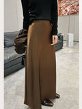 2025 Acetic Acid Vertic Acid Vertinated Fish Tail Half-Dress Femininity Simple Hanging Thin Bag-Butbated A Word Long Skirt