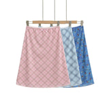 Blue Lattice Mesh Dress Girl 2026 New Summer Babes Waist Fishtail Ass Skirt