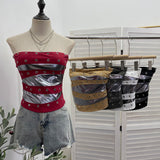 Punk Y2k Spice Girls Festival Wears Spliced Brats With Bra Vest Short Sleeveless Top 1338