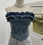 No Shoulder Strap Lotus Side Of The Shoulder Cowboy Tector Tset Bosom Tie Short Wearing Sling Vest 2713