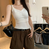 French Unique Thin Shoulder Strap-Repair V-Necked Spice Girl 2025 New Summer Sleeveless Sling