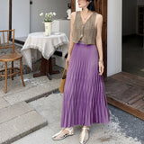 New 100-Fold Skirt Mid-Long Umbrella Skirt Wave Folding Skirt High Waist-High Body Dress