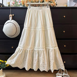 Fashion Age Reduction Lace Lace Skirt Women's Spring 2025 New High-Waist A Word Folded Loose Cake Skirt