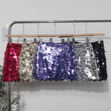 Real Shooting Heavy Industry Glitter Bling Bling Dress Babes Night Shop High-Waisted Ass A Short Skirt 1029