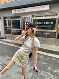 Dopamine Broken Flower Dress Women's Summer Thin 2025 New High Waist Skinny A-Skinped Blossomed Blossom Short Dress