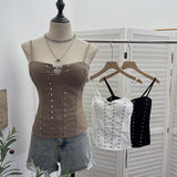 ïÎÀ± Tie Red Sling Vest With Chest Cushion Hollow Hook Buckle Rivet Back Through The Rope Tie 6270