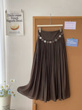 French Retro-Screative Ice Silk Cotton 100-Folded Dress Woman Sha Bohemia Beach Holiday Style A Skirt