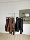 Korean Version Of The Cool Wind High Waist Irregular Half-Dress Woman 2025 Autumn New Fashion Design Feeling A Font Skirt