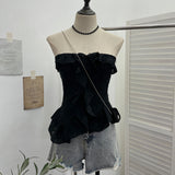 Real Shooting Wasteland Wind Thoracic Thoracic Do Old Hole Irregular Lotus Leaf Side Vest Millennial Babes Sleeveless Top 9228