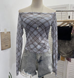 Real Shooting Two Sets Of Sexy Shoulder Single-Layer Thin Mesh Yarn Short T-Shirt + Inner Brat With Chest Pads To Wipe The Chest Vest 8095