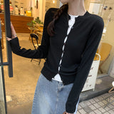 European Chic Long-Sleeved Knitted Jersey Coat Woman 2025 New Autumn And Winter French Unique Temperament Thin Top