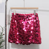 Real Shooting Heavy Industry Glitter Bling Bling Dress Babes Night Shop High-Waisted Ass A Short Skirt 1029