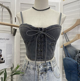 Real Beat With Chest Pad Adjustable Strap With Denim Vest Strap Strap Slings Bras
