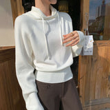 Korean Super-Good-Looking Short Hooded Sweater Coat Women's Autumn And Winter 2025 New Loose Knitted Hoodie Top