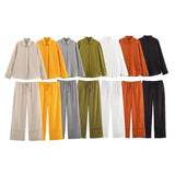 Spring 2025 New Set Women's Long-Sleeved Shirt Top Broad Leg Trousers Loose Design Sense 4786090