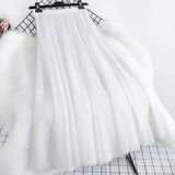 Big Swing Net Dress 2025 Autumn And Winter New Female A Word 20 Pieces Of Splicing Yarn Skirt In The Long Skirt Skirt Umbrella Skirt