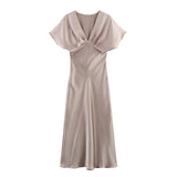 2025 Spring And Summer New Women's Fashion Temperament Casual Silk-Sense Silk-Sense Dress 2330399