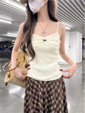 Miu Lace Design Bow Sling Sling Vest 2026 New Pure Desire To Be Skinny Can Wear Coat