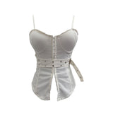 Real Patted Breast Pad Sling Sling Vest Hook Belt Strap Design Feel Waist Hottie Sexy Short Coat 6226