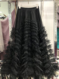 Explosion Design Sense High-End Mesh Heavy Industry Super Swing Dress Thin Croake Gorgeous Cake Skirt