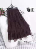 Heavy Industry Nail Bead Petals Net Yarn Dress 2025 Spring New High Waist Display Thin Long Skirt Big Swing A Yarn Skirt