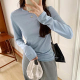 Thin Pure Hottie Long-Sleeved T-Shirt Girl Early Autumn 2025 New Ice Silk Breathable Shirt Repair Body