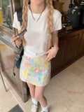 Dopamine Broken Flower Dress Women's Summer Thin 2025 New High Waist Skinny A-Skinped Blossomed Blossom Short Dress