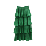Wood Ear Splicing A Hundred Folds Of The Skirt Women In The Autumn And Summer Of 2025 New Medium And Long Cake Skirt