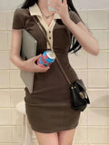 Korean Version Of Polo Collar Short-Sleeved Dress Women 2026 Summer Slimming Sexy Hot Girl Small Ass Short Skirt
