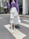 2025 New Cake Skirt Irregular Skirt Spring And Autumn High Waist Long Thin 100 Folded Skirt
