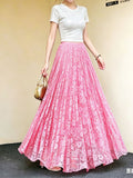 Oceanish Light Lace Half-Dress Girl Gentle Organ Folded Dress A-Character Skirt Hanging Skirt