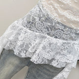 Irregular Lotus Edge Hollow Lace Tective Breast Vest Woman Summer 2025 Hot Girl Pure Want To Repair Slim Top