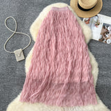Fairy Half-Body Dress 2026 New High-End Folding Pendant Mesh Dress High Waist Thin A Word Medium Long Skirt