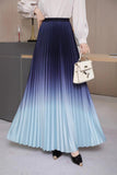 Advanced Color Gradient Dress Dress Woman 2025 Early Spring New Long Dress High Waist Lengthened Version Of The 100-Folded Skirt