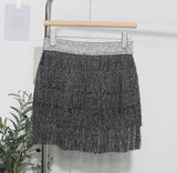 Shiny Tassel Dress Girl Autumn Design Small Babes Dance Irregular A Short Skirt 9039