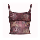 Vintage Printing Body Repair Screen Sling Slings Women Summer And Autumn New Sexy Low-Breasted Vest Woman