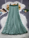 Japanese And Korean Chiffon Print 100-Fold Skirt Skirt Comfortable And Leisure Slimy High-Rise Large Swing Skirt