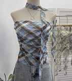 Printed Mesh Ribbon With Chest-Plate Waistcoat With Chest Cushion Anti-Slip Strip Foldless Sleeveless Top 8166