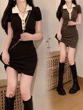 Korean Version Of Polo Collar Short-Sleeved Dress Women 2026 Summer Slimming Sexy Hot Girl Small Ass Short Skirt