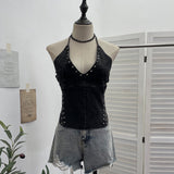 Wash Water Cowboy Hanging Neck Strap Rivet Sling Slings Waistline Hottie Naked Back Tie Woman 615