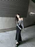 The Royal Sister Style Wears Sexy Sling Dress Women's Dress Autumn Bodydressed Little Mother Dress With A Long Ass Two Sets