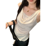 Korean Sleeveless Collar Fake Two Vest Women's Summer 2026 New Body Repair Irregular Sling Coat