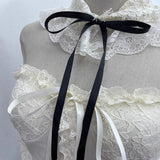 Private Lace-Faced Lace With Bow Sling Vest Women's Summer Sleeveless Corset 8825