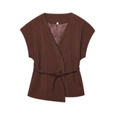 2025 Spring And Summer New Women's Fashion Temperament Casual Sleeveless Double Vest Folding Pants 8056586